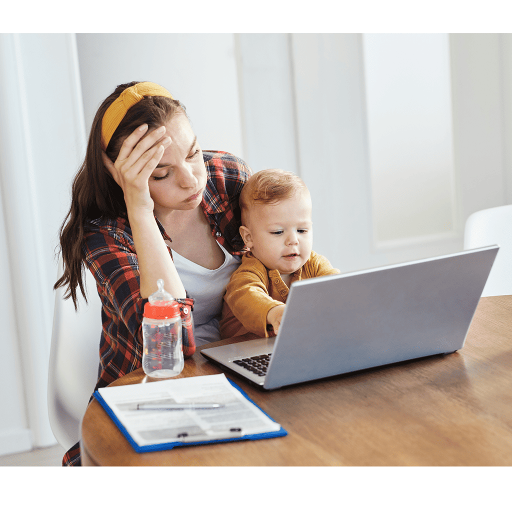 Tired working mum